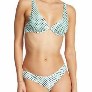 NWT Betsey Johnson polka dot ruched bikini